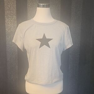 Harper & Ivy Light Gray Star Bsby Tee
